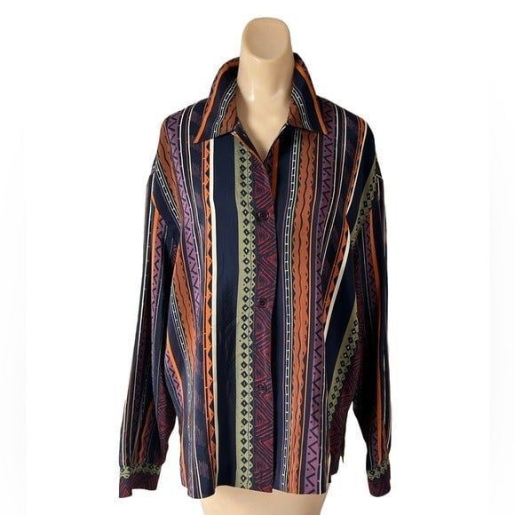 august silk Tops - August Silk Button Down Women Size M